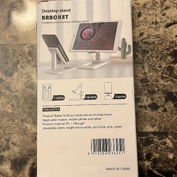 NIB- Black Foldable Tablet Mobile Phone Desktop Stand For IPad-Iphone - Picture 13 of 15